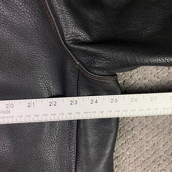 Vintage Columbia Leather Jacket Men's Large Heavyweight Button Front - Picture 12 of 16